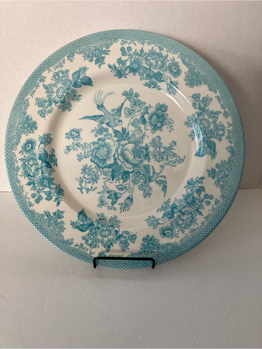 Royal Stafford Turquoise Floral Porcelain Dinner Plate